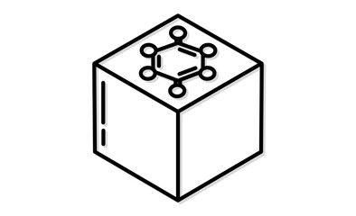 宇宙空間での次世代材料開発 軌道上製造のアイソメトリックアイコン © IEPPEI