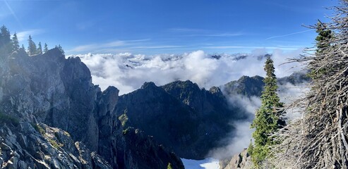Summit View from Above the Clouds - Mt. Ellinor, Olympic National Forest, Washington State - Rugged Peaks Rising Above a Cloud Inversion © Alanna