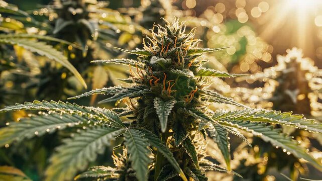 Cannabis plants in sunlight