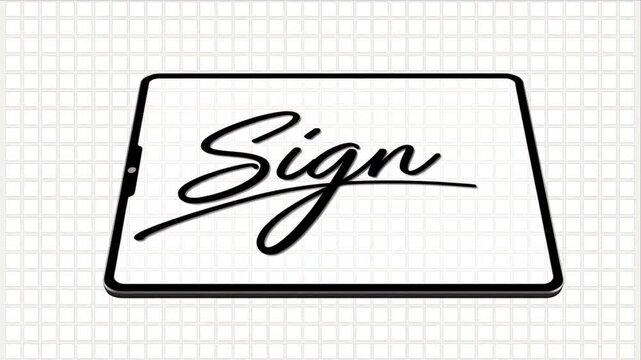 Digital signature on white tablet for subscription service