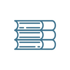 Obraz premium A simple blue line drawing depicts a stack of four books