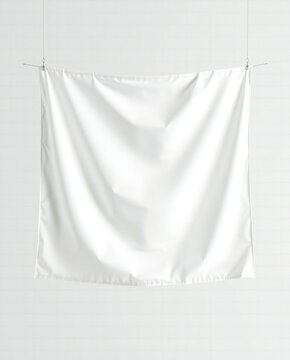 A white sheet hanging on a clothesline