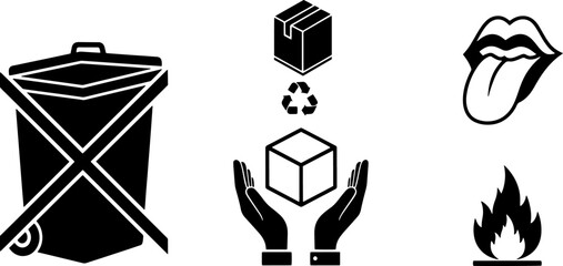 Naklejka premium Recycling Symbols and Icons Set.