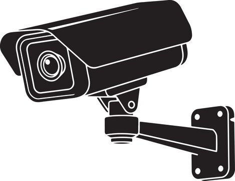 Black and white CTV security camera on a white background cctv surveillance