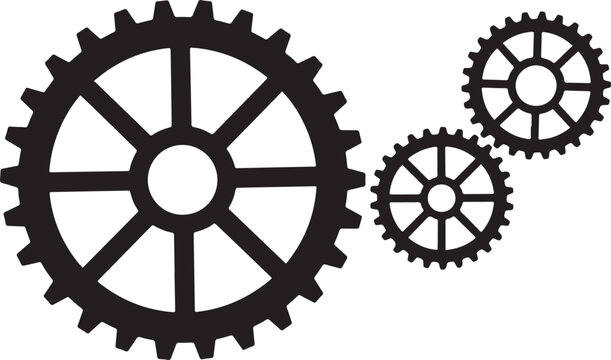 Black gears on white background cogs mechanical