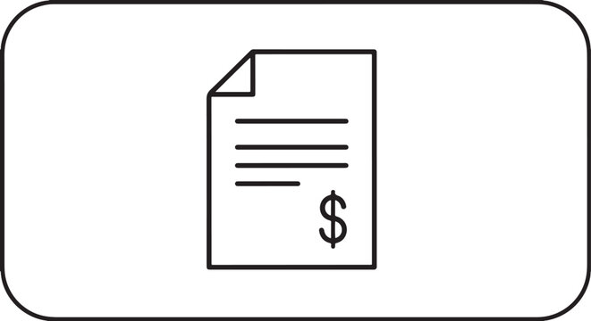 Document with dollar sign invoice bill