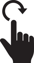 Fototapeta premium Hand with rotate arrow finger black
