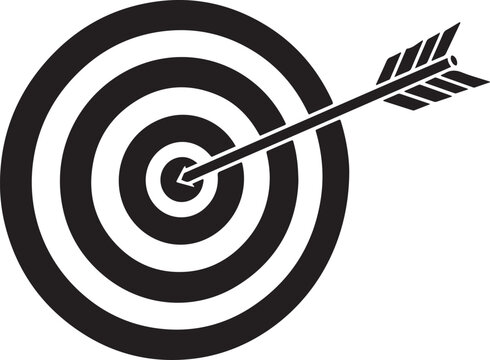 Target with an arrow bullseye accuracy