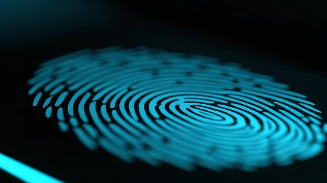 Digital Fingerprint Scan for Biometric Security and Personal Identification.