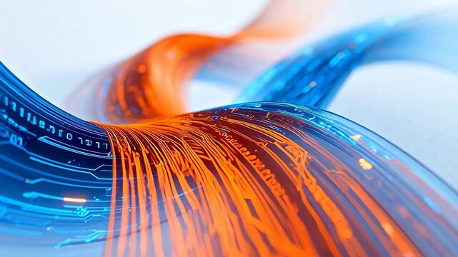 Abstract digital wave with binary code