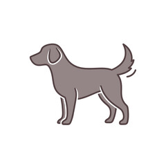 Fototapeta premium Simple Line Art Illustration of a Standing Dog.
