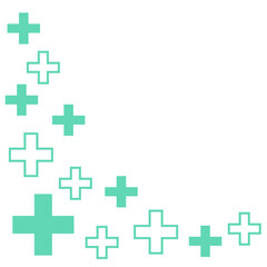 Obraz premium Medical Cross Pattern Corner Background 