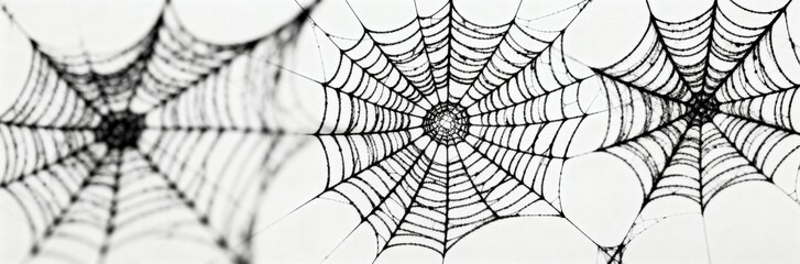 Obraz premium Spider Webs with Symmetrical Patterns Close-up