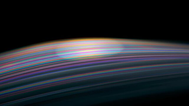 Abstract animation background refraction effect seamless render shape blue soft luminous flowing curved ribbon of layered color and glowing curved streak of light with subtle refraction and soft blue