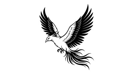 Fototapeta premium Soaring phoenix vector illustration symbol of rebirth and transformation
