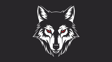 Obraz premium Bold wolf head illustration on black background for design projects