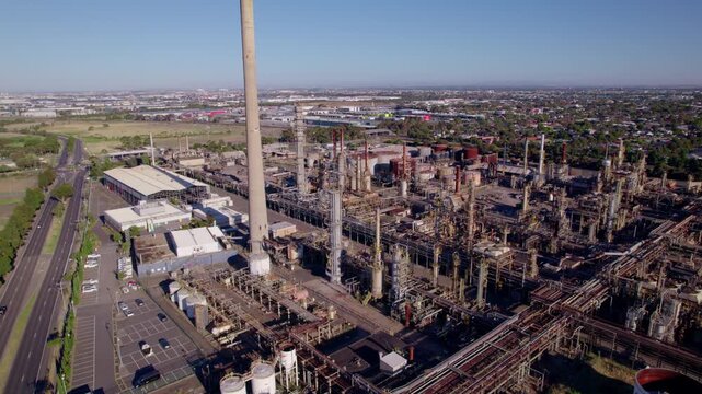 Altona refinery import terminal, establishing aerial, Melbourne