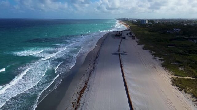 A drone video of a beach reclamation project in Delray, FL.