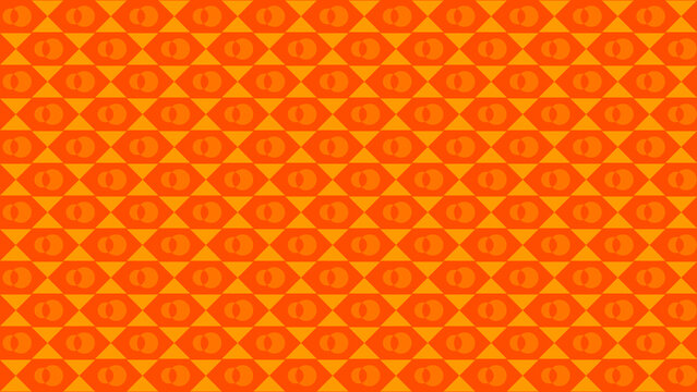 Seamless Pattern of Orange Hexagons and Triangles vector background