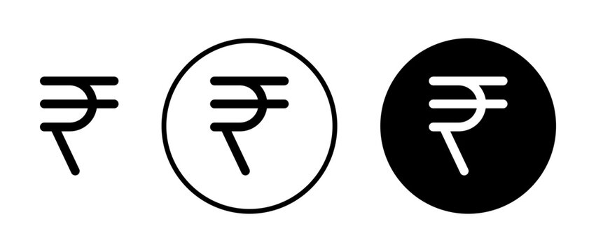 Indian rupee icons set. vector illustration