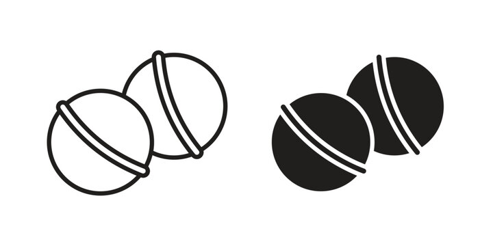 Bath salts bomb icon symbols, Solid black and editable stroke icons