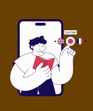 a man learning a language