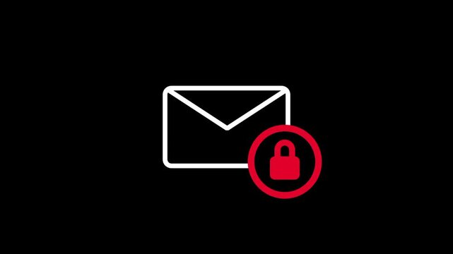 This envelope icon features a red padlock symbol which signifies that the email or message is encrypted or requires a password to be opened easily