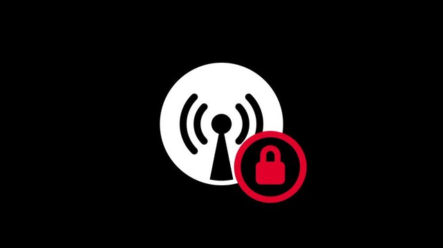 The antenna icon with a red padlock suggests that the wireless signal or network connection is secured or that the hotspot is currently private