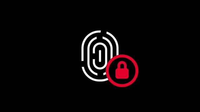 The fingerprint biometric icon features a red padlock indicating that the touch identification security feature is currently active or restricted