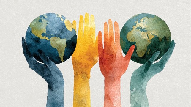 Happy earth day,people hands holding globe,Symbol of life,Environmental problems,environmental protection ecology,Hand drawn Globe,green living,zero waste,Earth day concept.