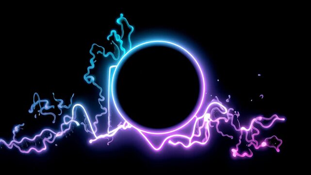 Glowing tech technology wave ai audio voice spectrum artificial network neon circle energy pulse emitting vibrant light and electric waveform creating futuristic audio interface visual expression