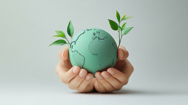 Happy earth day,people hands holding globe,Symbol of life,Environmental problems,environmental protection ecology,Hand drawn Globe,green living,zero waste,Earth day concept.