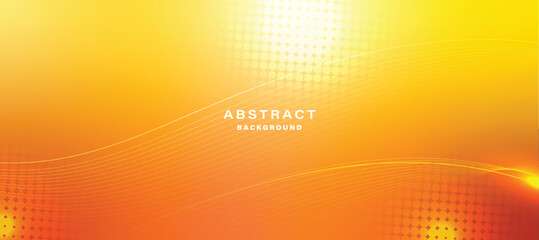 orange abstract background with glowing wave. Shiny moving lines design element. Modern orange gradient flowing wave lines. Futuristic technology concept. © Mayesa