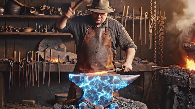 Blacksmith at Work.