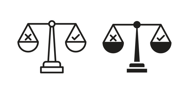 Ethics icon symbols, Solid black and editable stroke icons