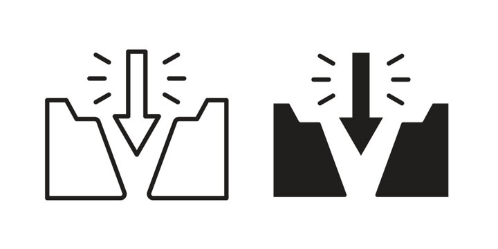 Gap icon symbols, Solid black and editable stroke icons