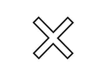 Fototapeta premium black x mark symbol isolated on transparent background