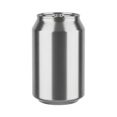 Obraz premium Empty silver canister with metallic lid on plain background isolated on transparent background