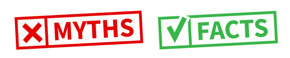 Fototapeta premium Myths and Facts icons