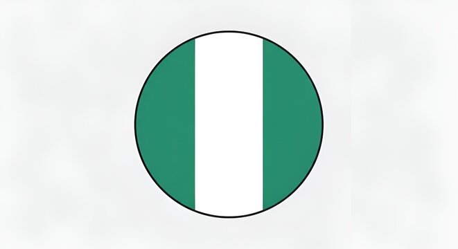 Nigeria flag circle symbol icon.