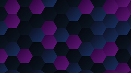 Fototapeta premium Abstract dark geometric hexagonal honeycomb grid vector background