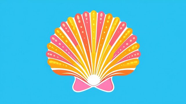 Colorful Scallop Shell Graphic Design.