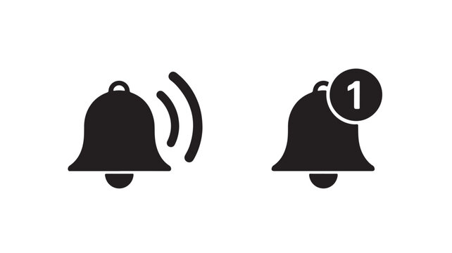 Set of 2 notification bell icons vector