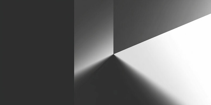 Abstract grayscale image showing a three-dimensional corner with gradual light and shadow