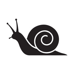 Simple black snail icon design illustration. © Taufikur