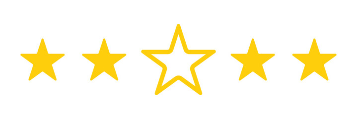Fototapeta premium Five stars icon Vector. Five stars customer product rating review flat icon for apps and websites. 11:11