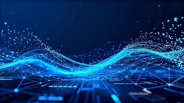 Blue digital wave pattern