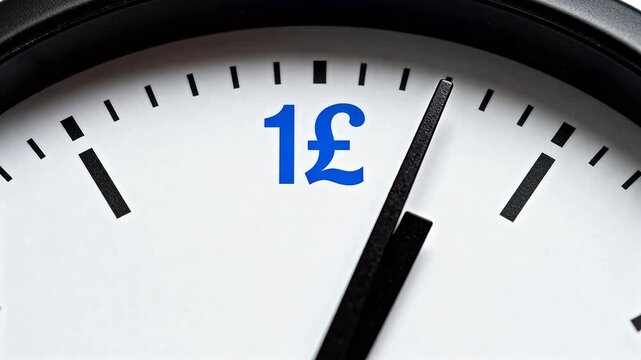 Clock face with pound symbol