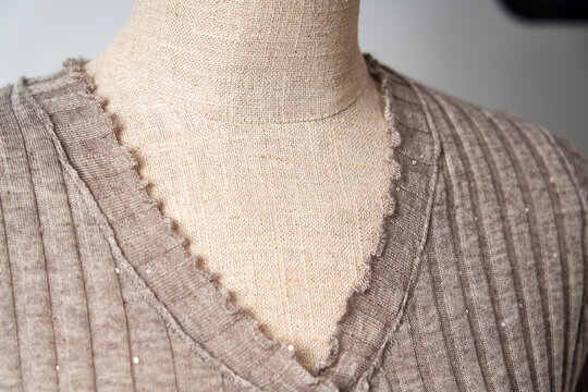 Grey textile women's sweater