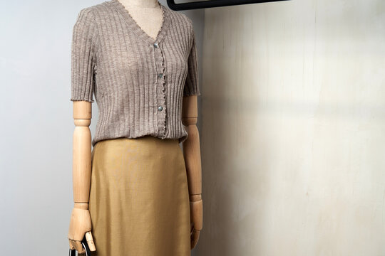 Grey textile women's sweater